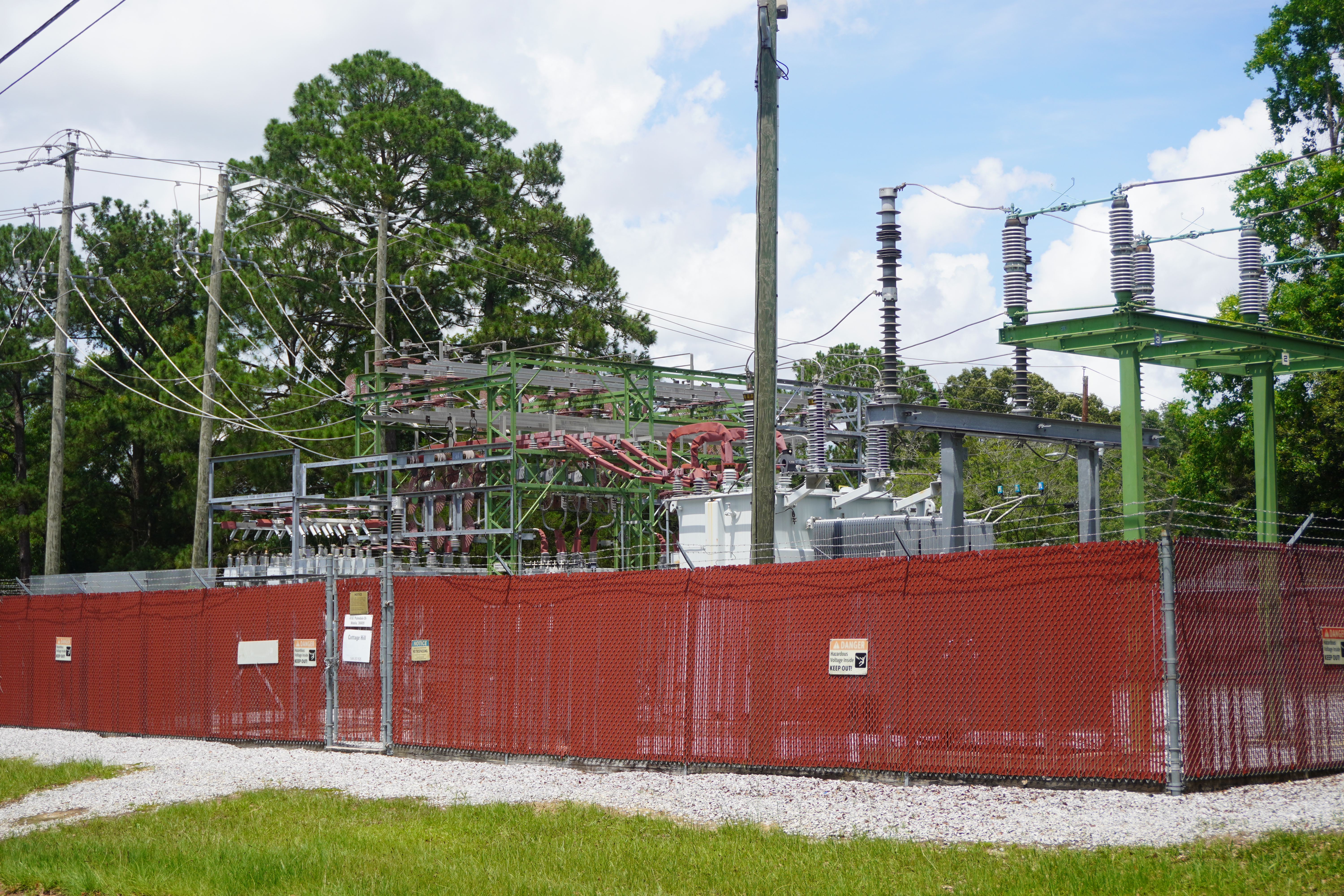 Power substation in residential neighborhood